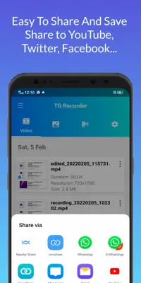 TG Recorder - Screen Recording android App screenshot 1